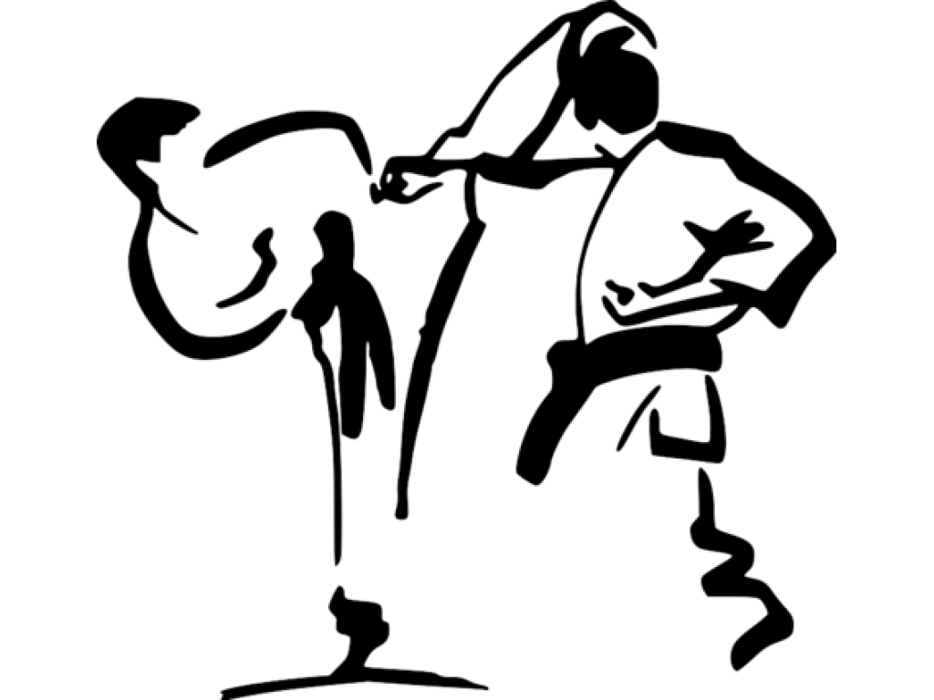 ink-brush style illustration of karate combatants